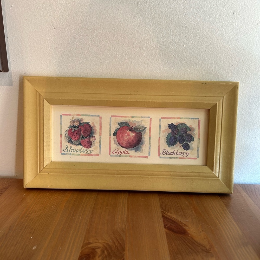 Vintage Fruit Art Print in Wooden Frame